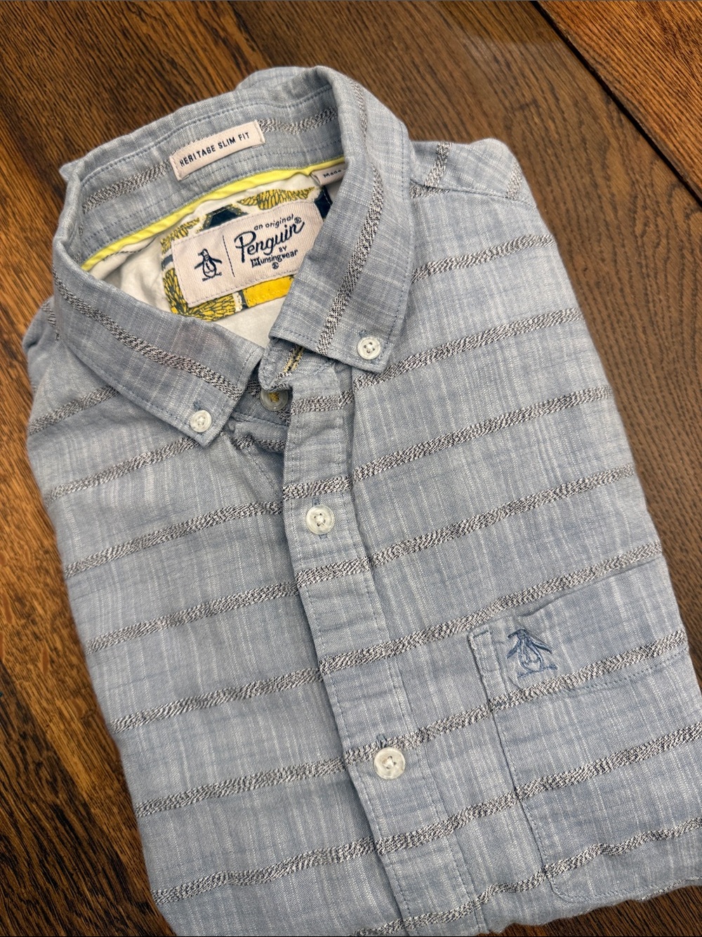 Original Penguin Light Blue Striped Button-Down Shirt